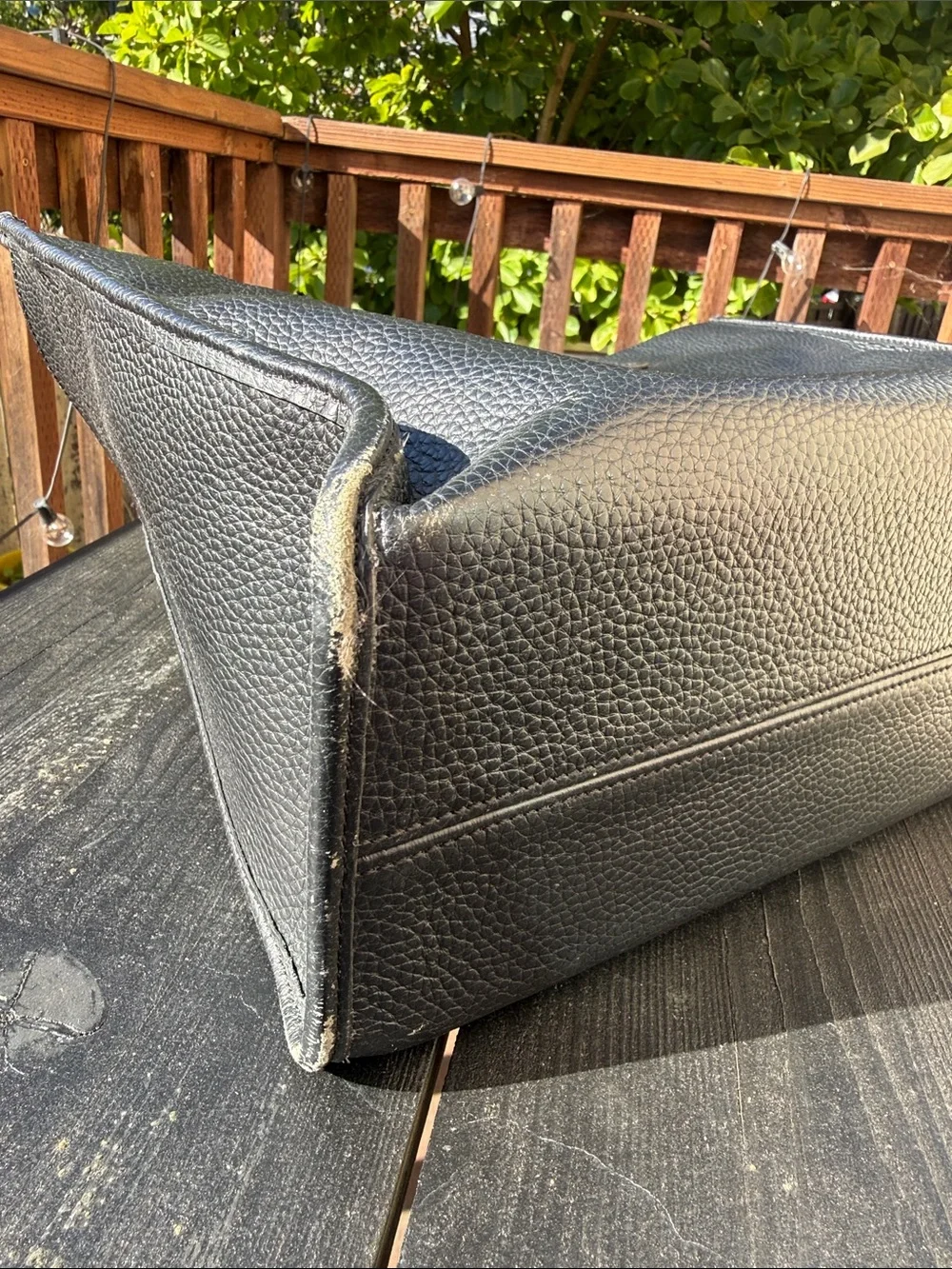 Hermes Black Pebbled Leather Tote Briefcase - vintage early 2000s.